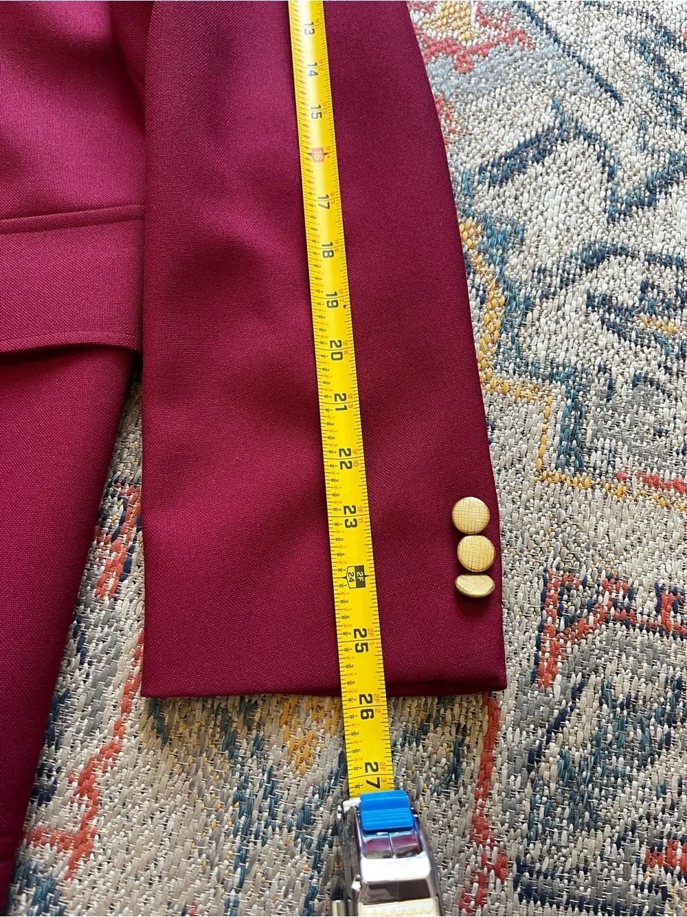 Kuppenheimer Men's Burgundy Sport Coat with Gold Buttons Size Photos*